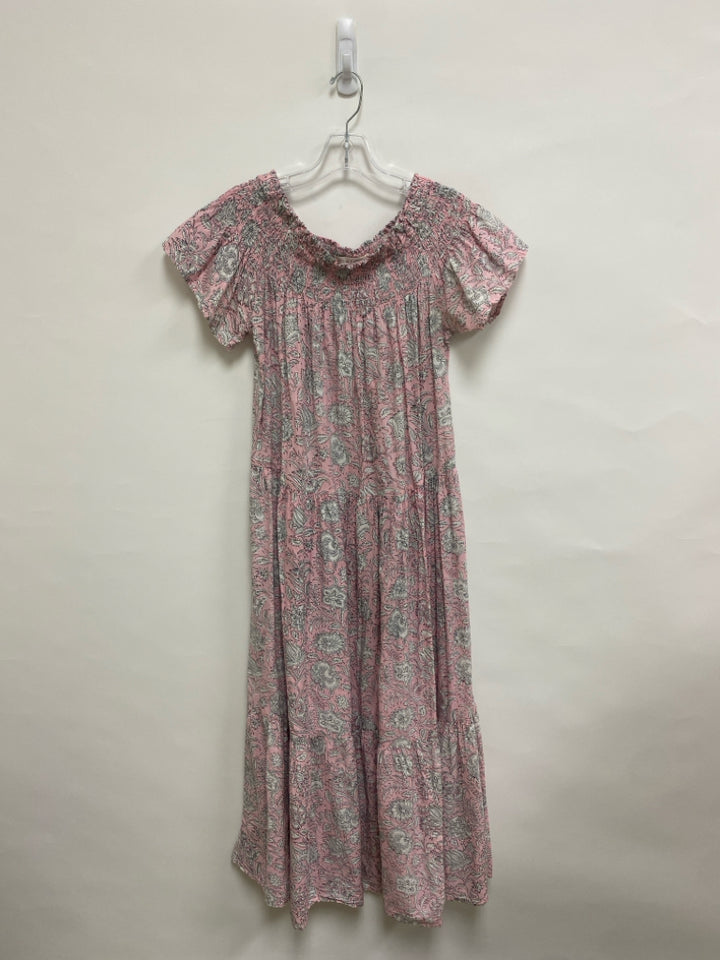 Size S Pink White/Black Floral Maxi Ladies Dress