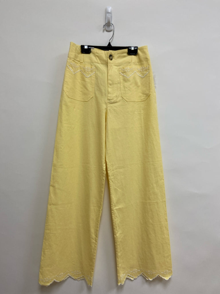 NWT Maeve Size 28 Yellow White Embroidered Ladies Pants