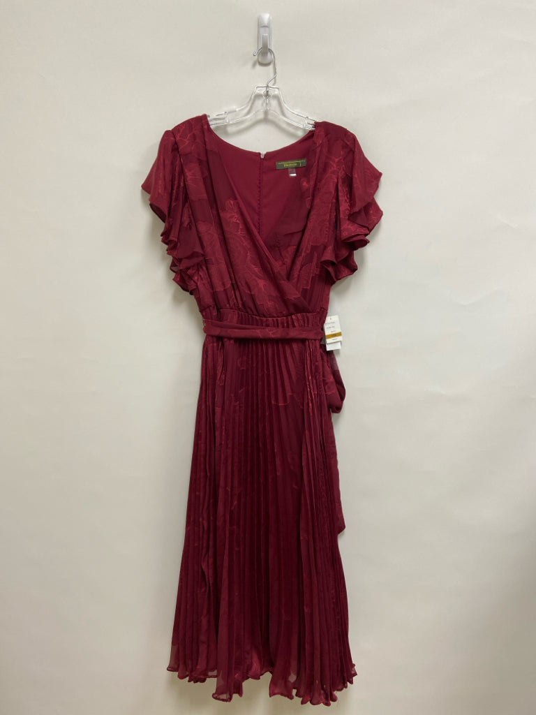 NWT Size 16W Burgundy Ruffles Short Sleeve Plus Size Dress