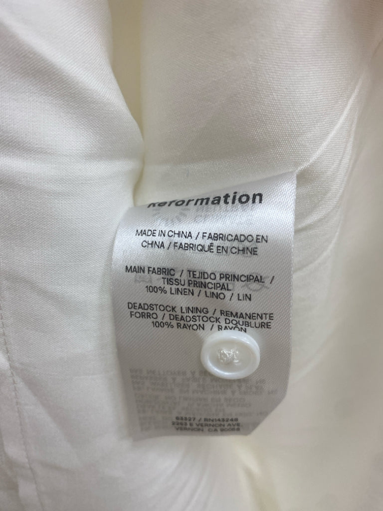 NWT Reformation Size 6 Cream Sleeveless Linen Ladies Dress
