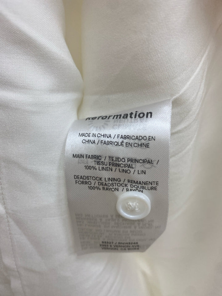 NWT Reformation Size 6 Cream Sleeveless Linen Ladies Dress