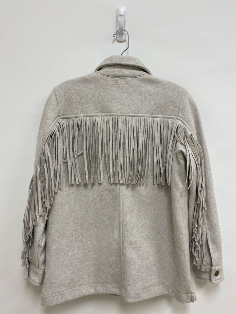 NWT Marine Layer Size XS Beige Heather Tassels Button Up Ladies Jacket