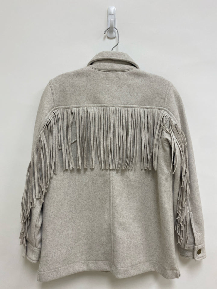 NWT Marine Layer Size XS Beige Heather Tassels Button Up Ladies Jacket