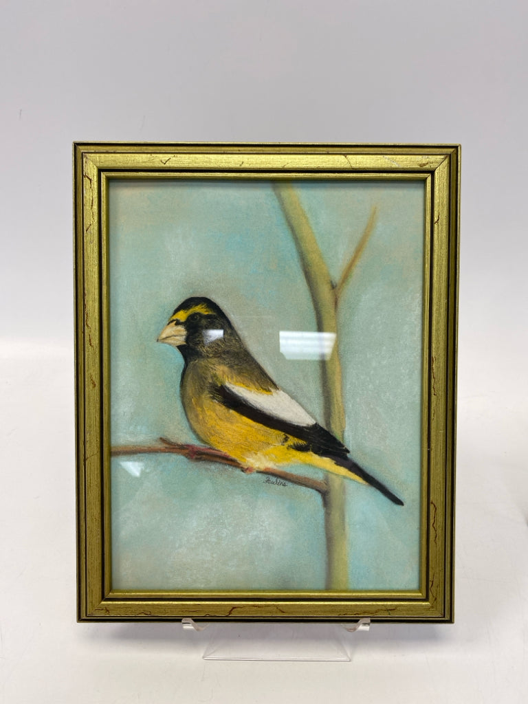 Aqua Gold/Black Framed Art