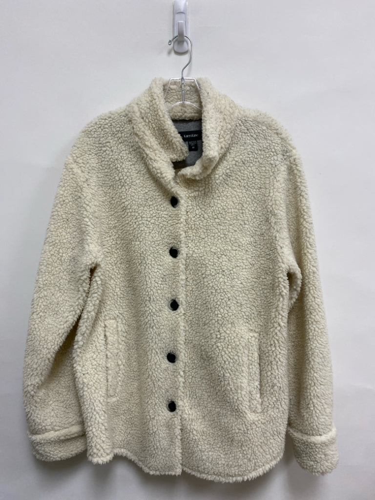 Karen Kane Size M Cream Button Up Sherpa Ladies Jacket