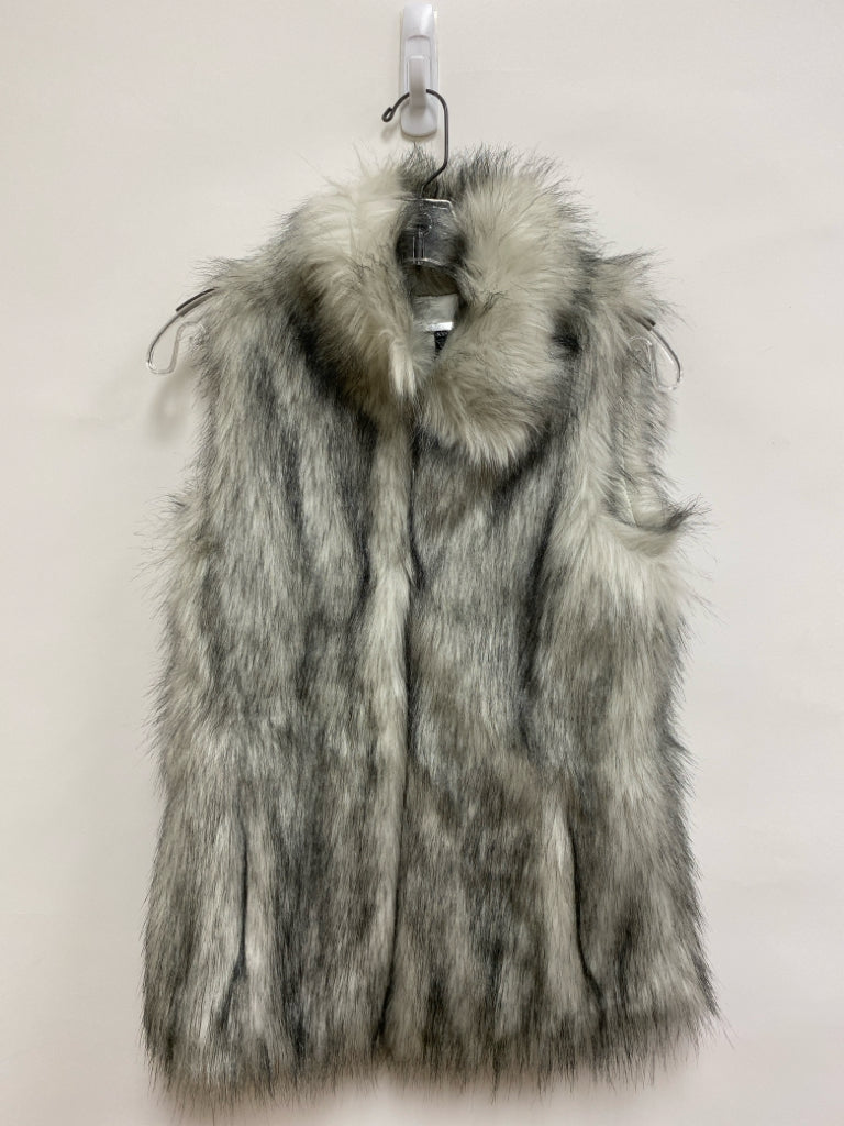 WHBM Size XXS Gray Pale Gray Faux Fur Ladies Vest