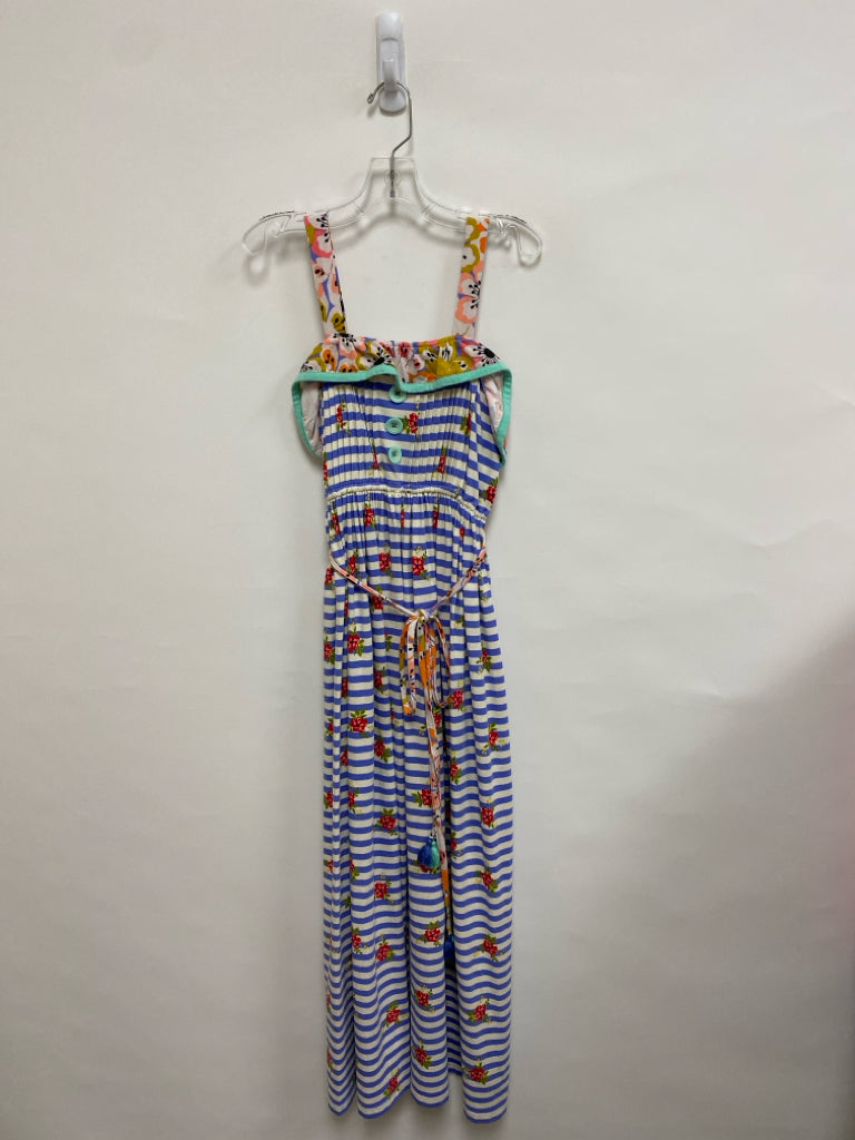 Matilda Jane SIZE 12 Pink Blue/White Stripes/Flowers Sleeveless Girl&