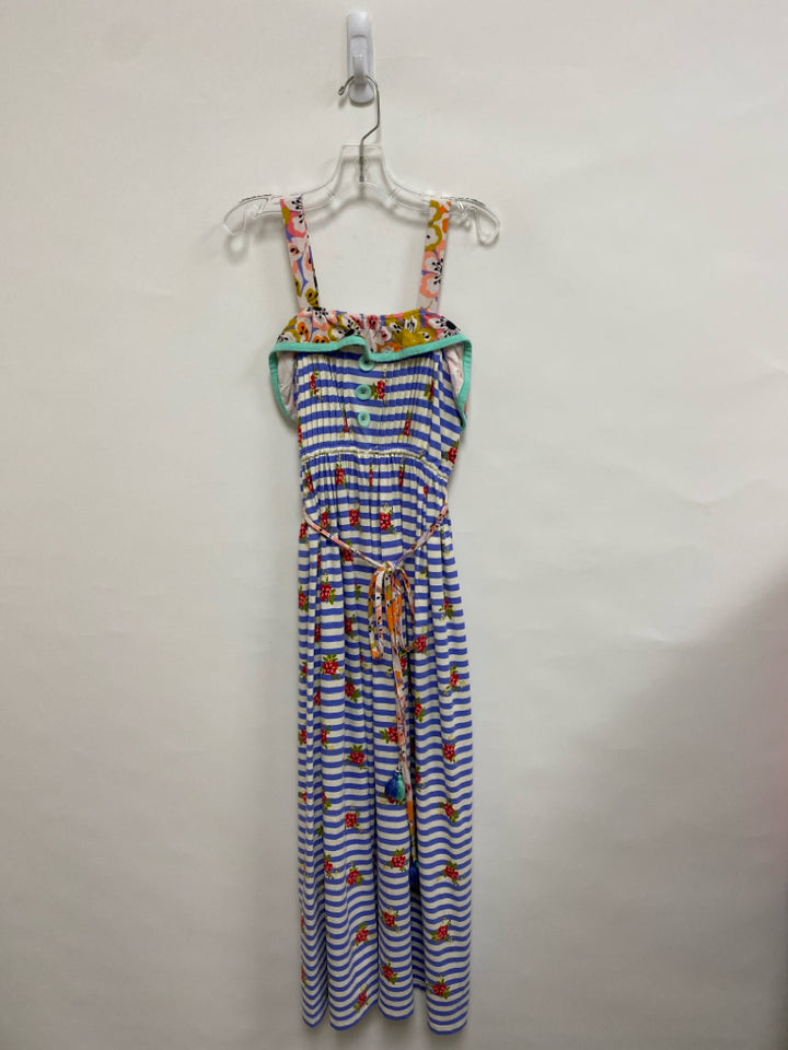 Matilda Jane SIZE 12 Pink Blue/White Stripes/Flowers Sleeveless Girl&