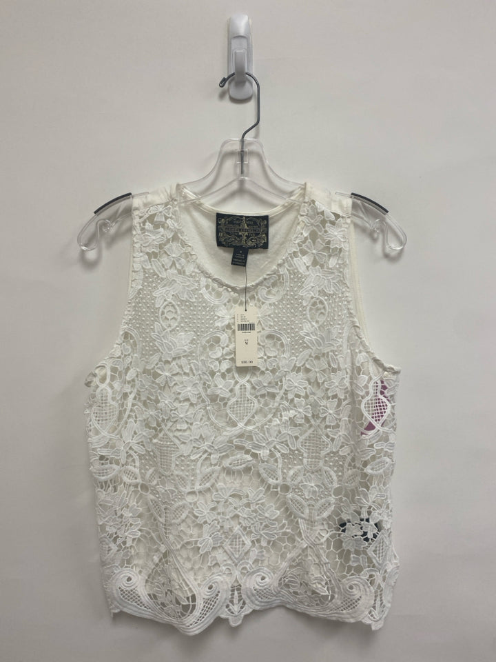 NWT Anthropologie Size M White Floral Sleeveless Ladies Top