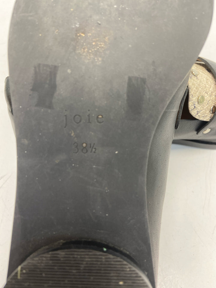 Joie  Size 38.5 Cream/Black Snakeprint Flats