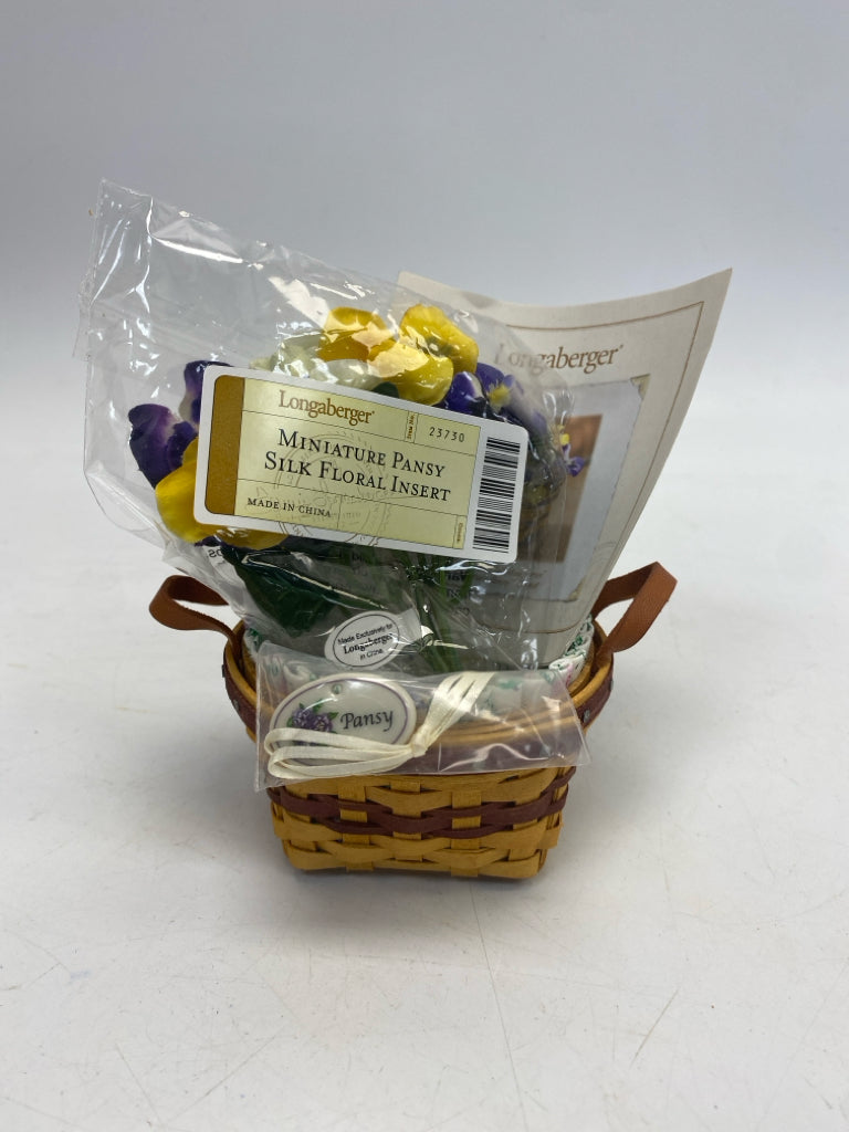 NWOT Longaberger 2012 Collector Club May Series Pansy Basket