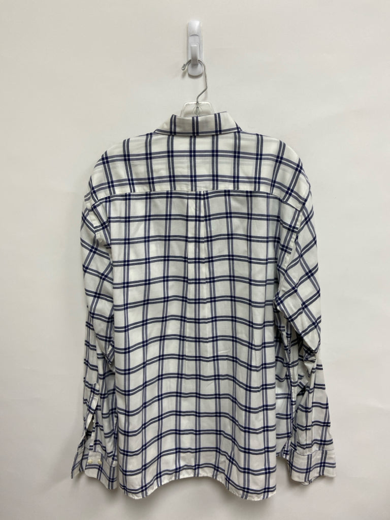 Peter Millar Size XL White/Navy Windowpane Men&