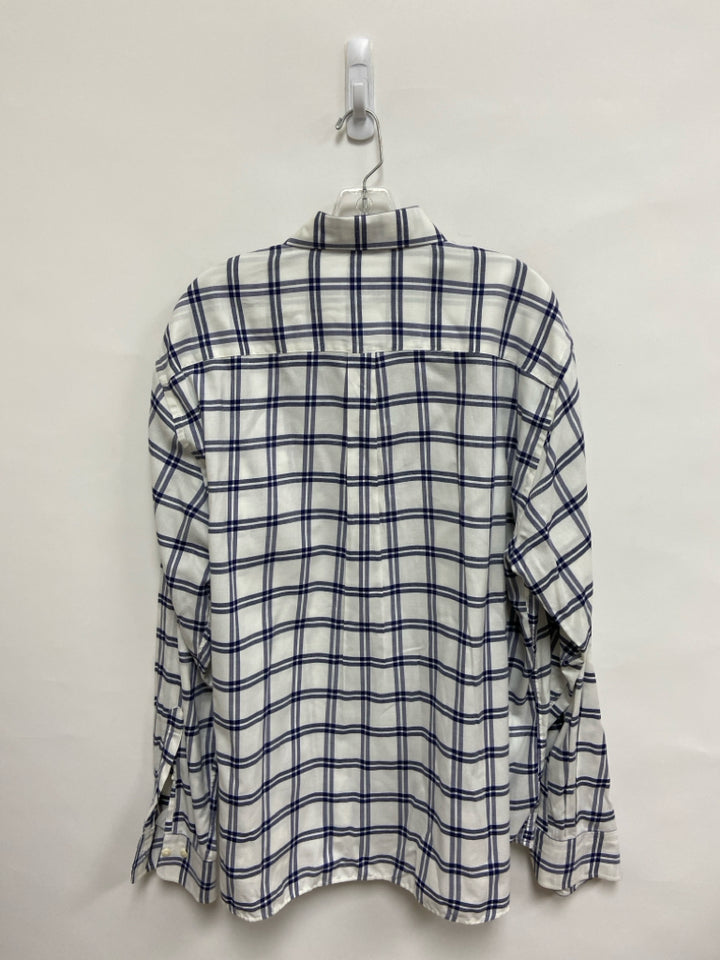 Peter Millar Size XL White/Navy Windowpane Men&