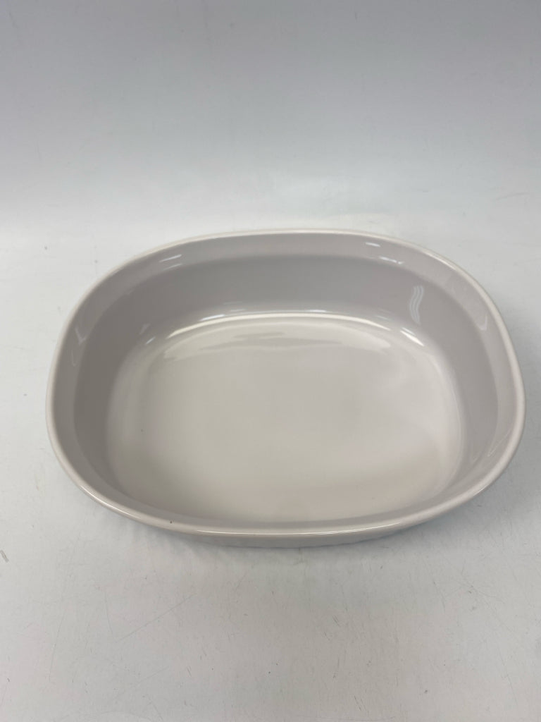 Corningware White Clear Ribbed Ceramic/Glass Bakeware