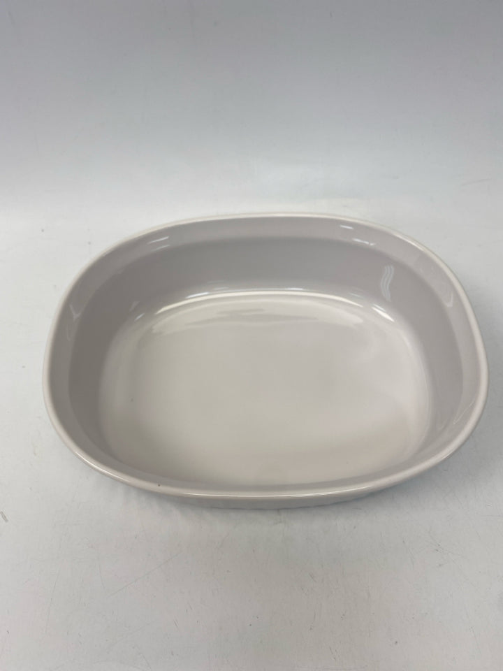 Corningware White Clear Ribbed Ceramic/Glass Bakeware
