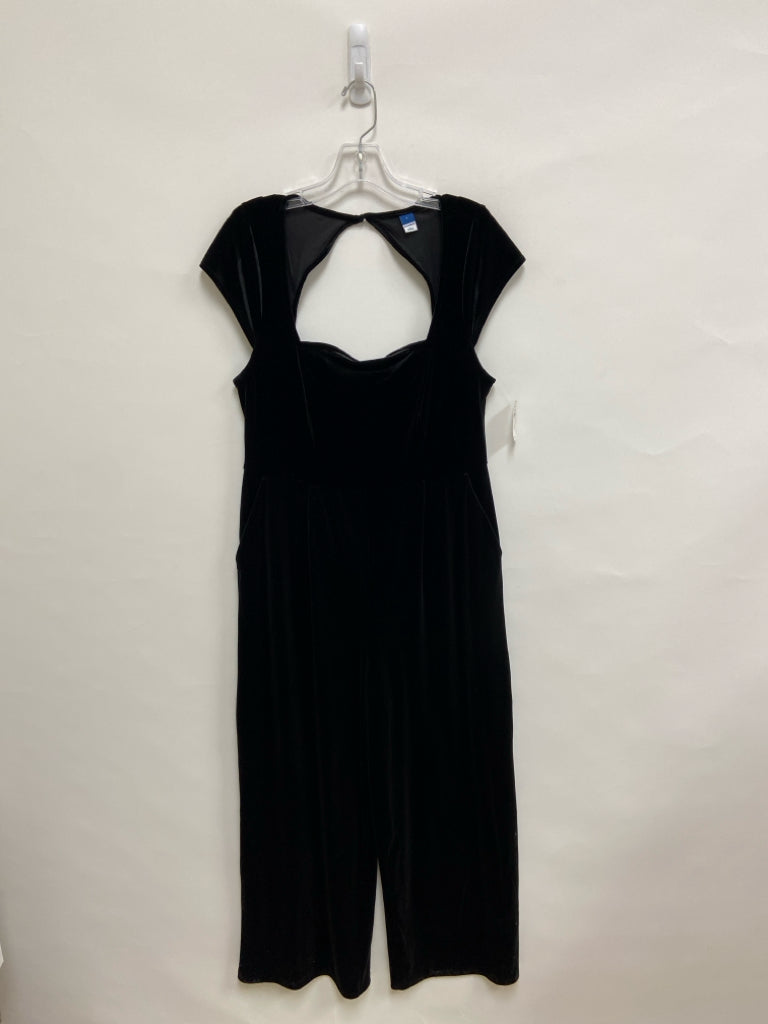 NWT Old Navy Size L Black Wide Leg Velour Ladies Jumpsuit