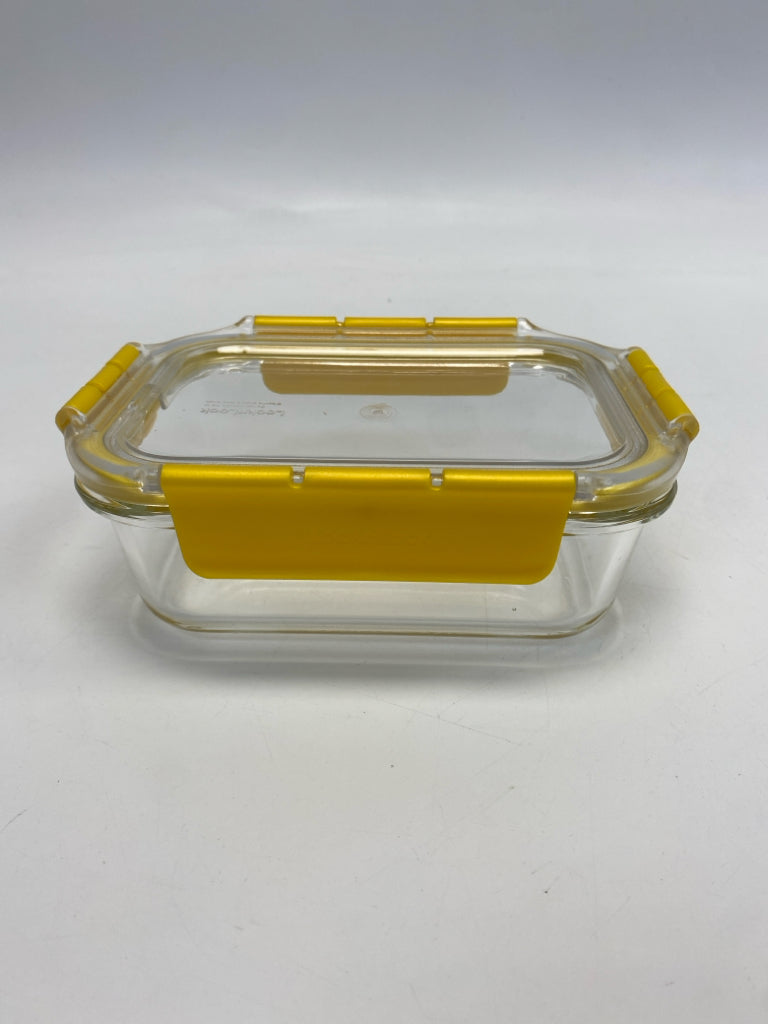 Lock &amp; Lock Clear Yellow Glass Storage Container