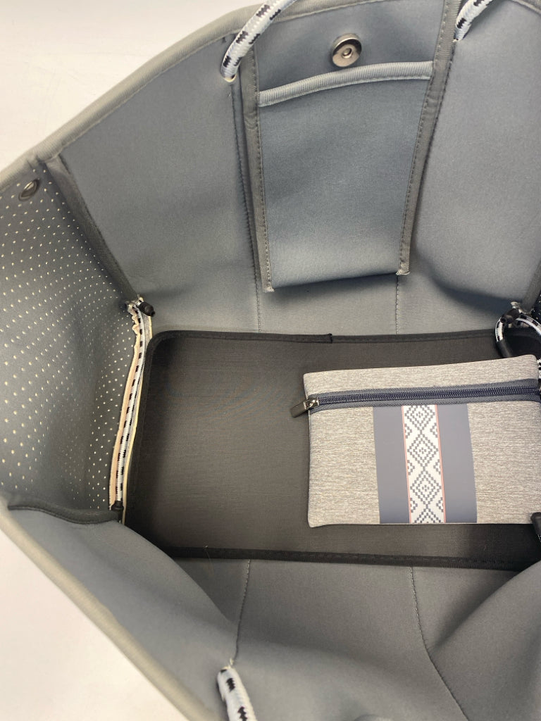 Gray/White Blush Neoprene Handbag