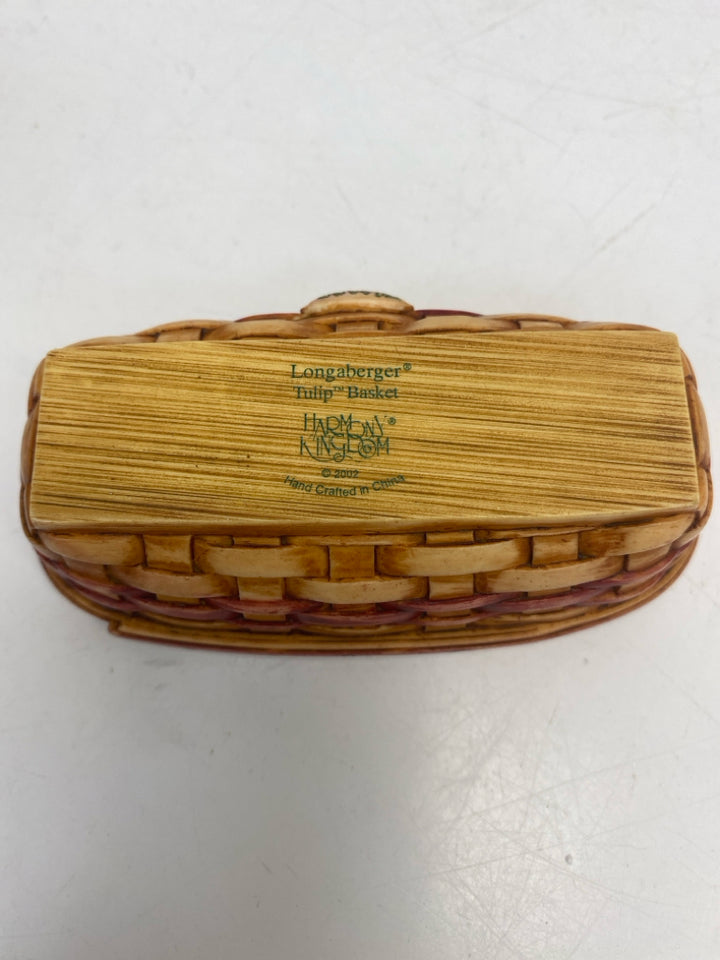 Longaberger Harmony Kingdom Tulip Basket Mini Trinket  Box