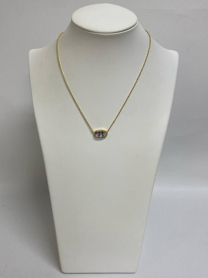 NEW/PKG Kendra Scott Gold Color Red/White/Blue Star(s) Necklace