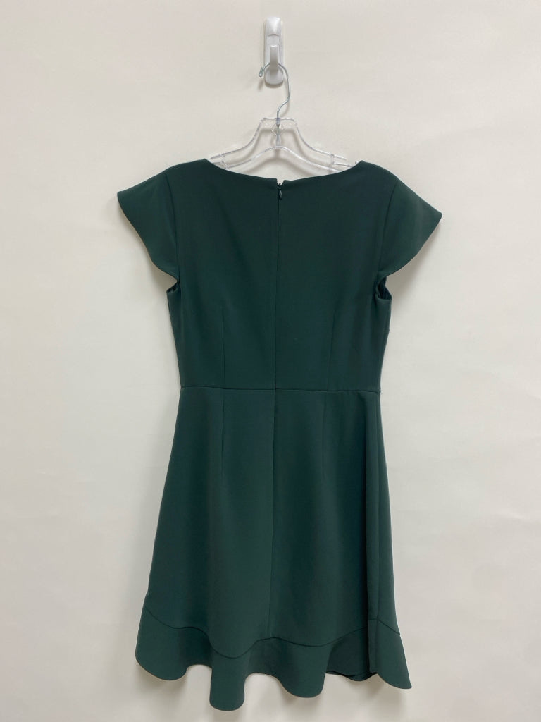 NWT LOFT Size 0 Dark Green Ruffles Short Sleeve Ladies Dress