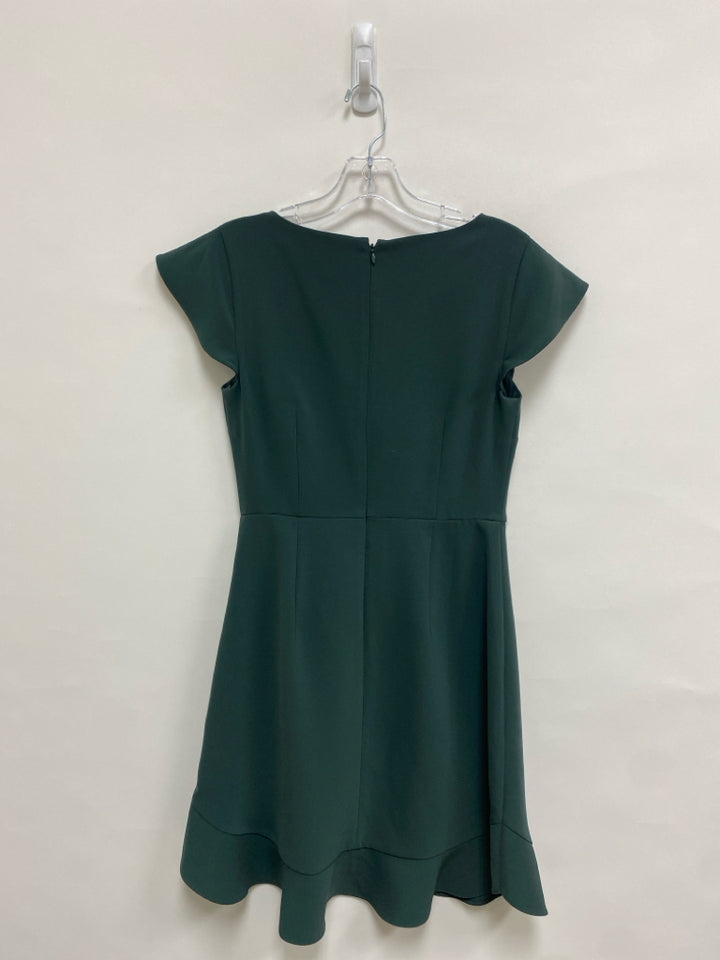 NWT LOFT Size 0 Dark Green Ruffles Short Sleeve Ladies Dress