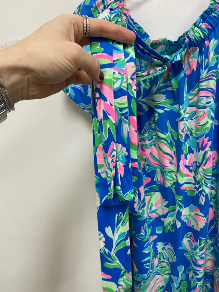 LILLY PULITZER Size XS Blue Green/Pink Floral Ladies Dress