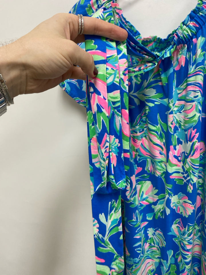 LILLY PULITZER Size XS Blue Green/Pink Floral Ladies Dress