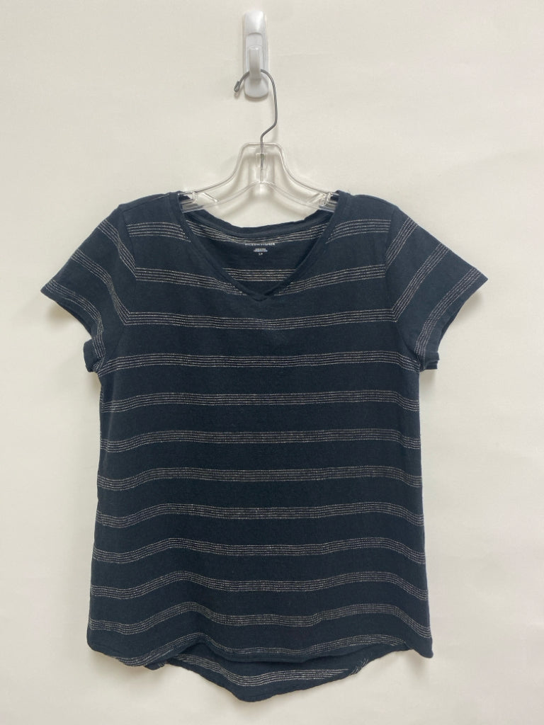 Eileen Fisher Size S Black Tan Striped Ladies Top