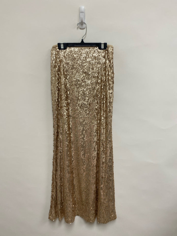 Size M Beige Iridescent Sequins Maxi Ladies Skirt