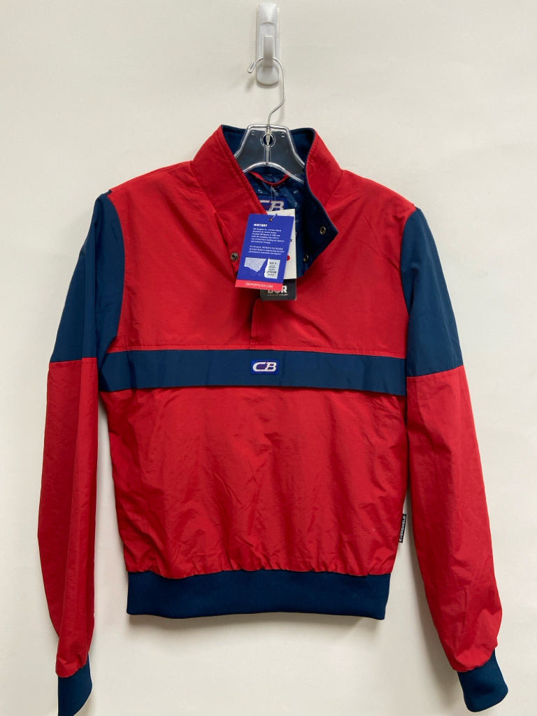 NWT Size S Red Navy Color Block Ladies Pullover