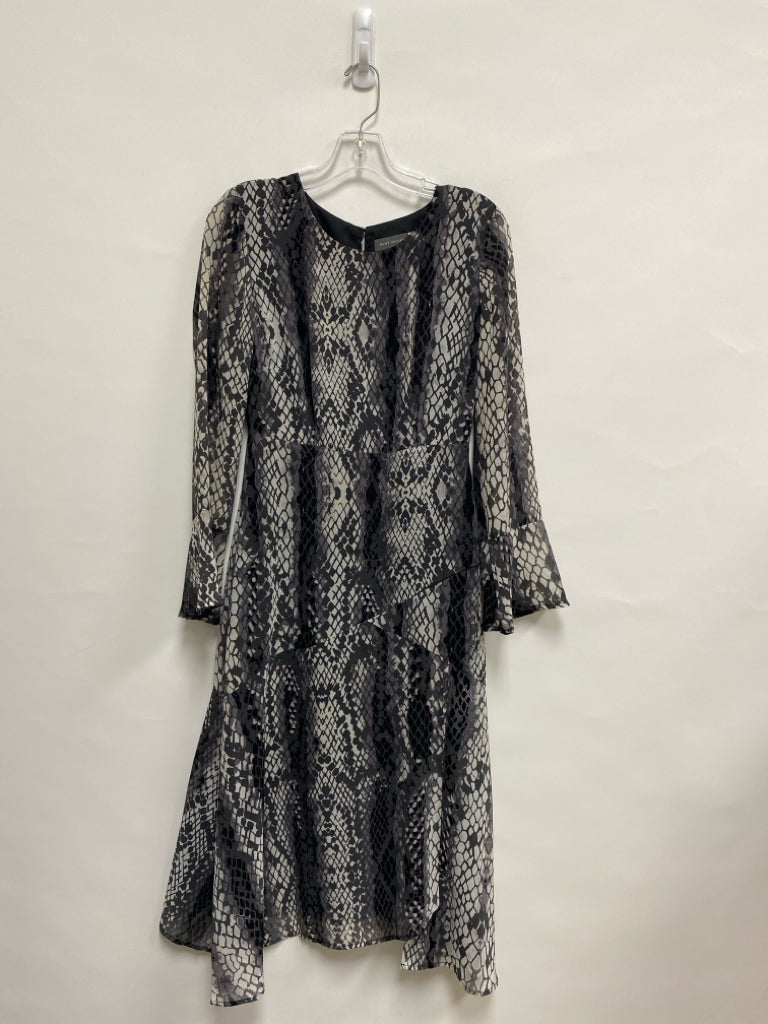 Mint Velvet Size 10 Charcoal/Black Gray Snake Print Ladies Dress