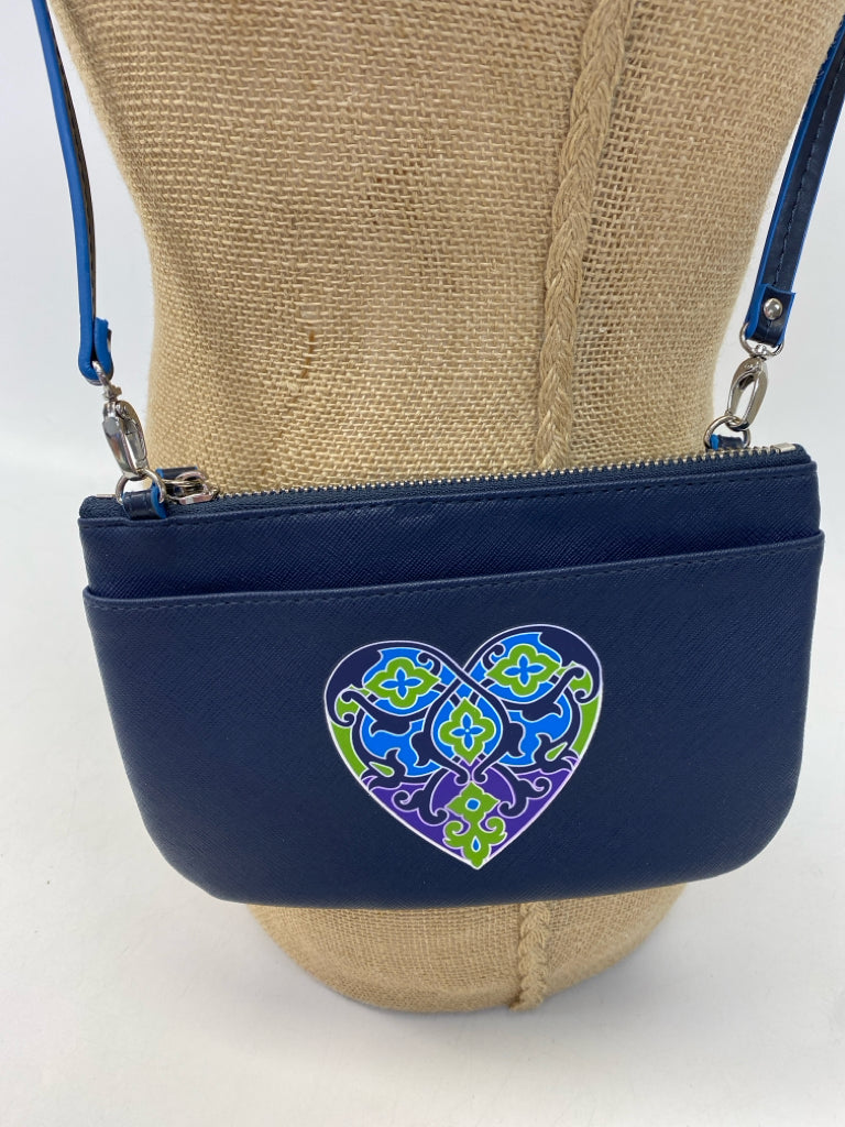 Brighton Navy Green Heart(s) Crossbody