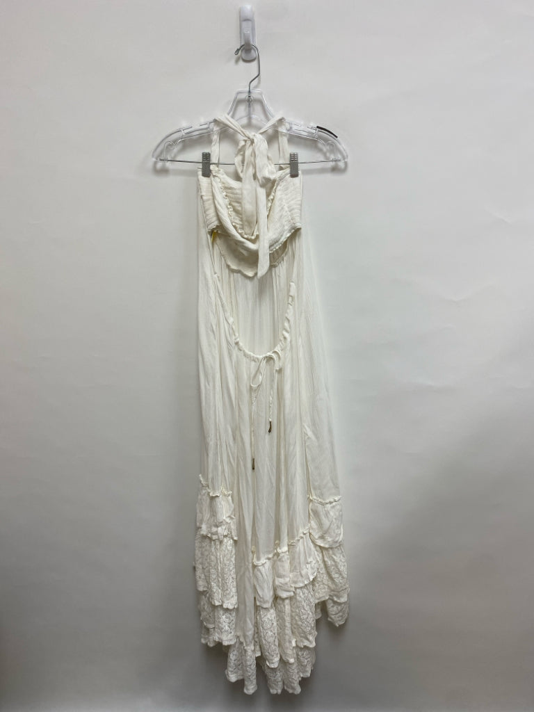 NWT Free People Size XS White Crinkle Maxi Ladies Dress