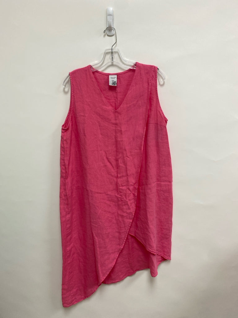 Match Point Size L Pink Sleeveless Linen Ladies Dress