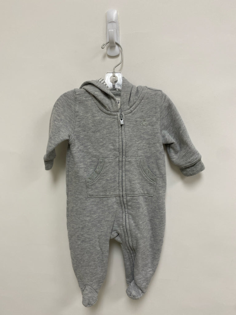 Baby Gap SIZE 0-3M Gray Zip Down Hooded Boy&