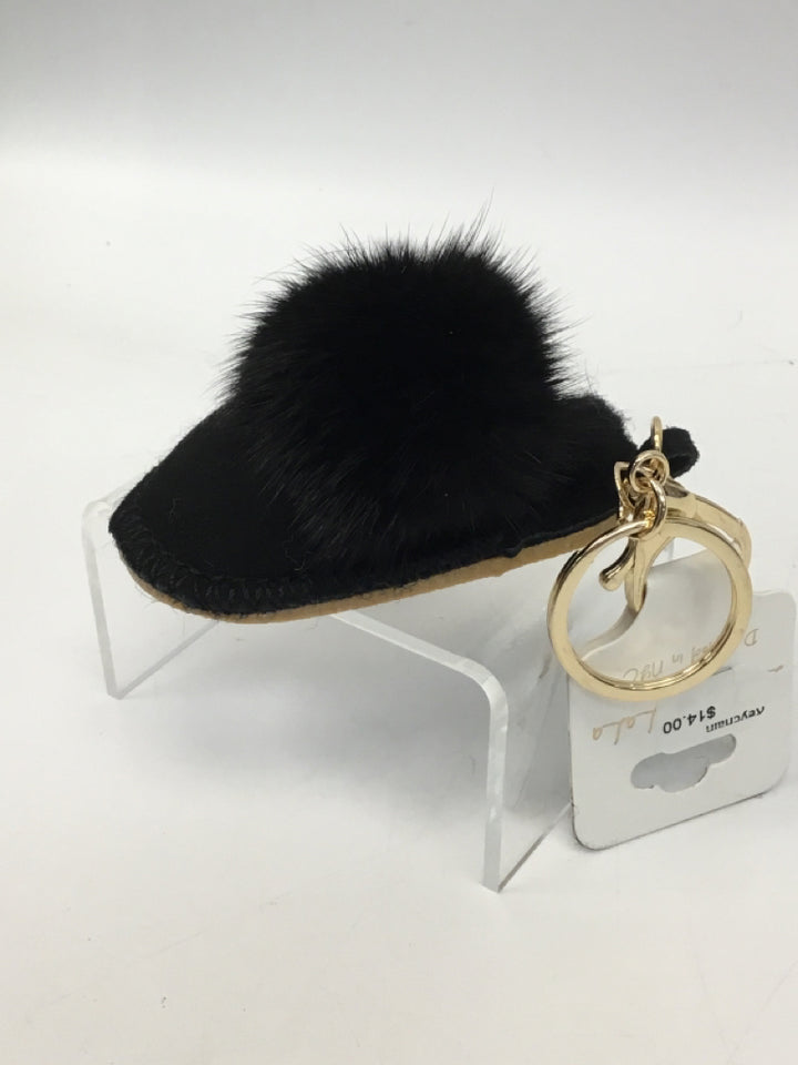 Tan Natural Faux Fur Keychain-Additional Colors