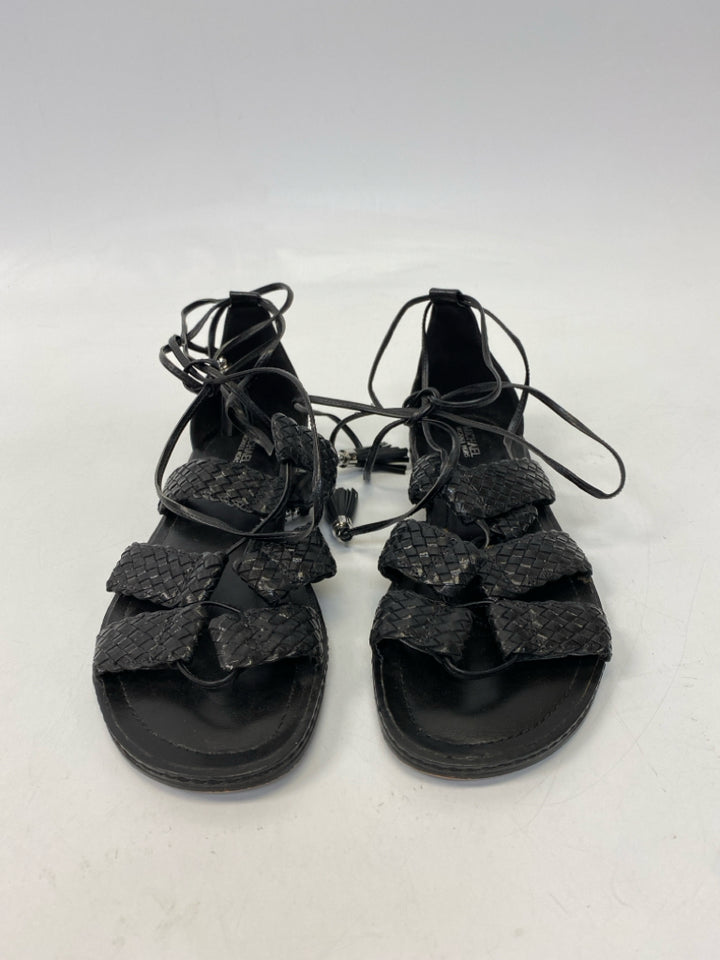 Michael Kors  Size 7.5 Black Lace-up Braided Sandals