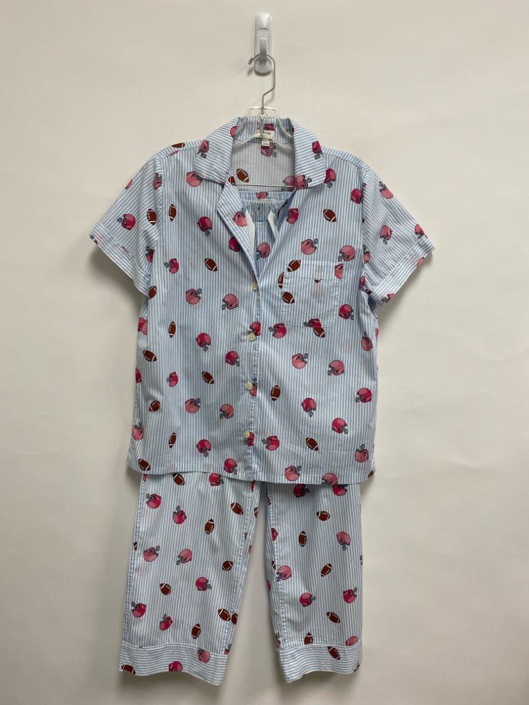 J Crew Size S Blue White/Pink Striped Ladies 2pc Pajamas