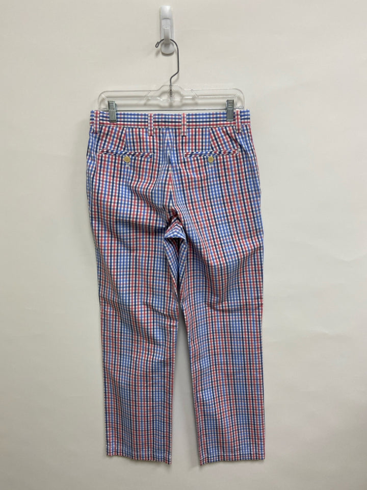 Vineyard Vines Size 30 White/Red Navy/Blue Checkered Men&