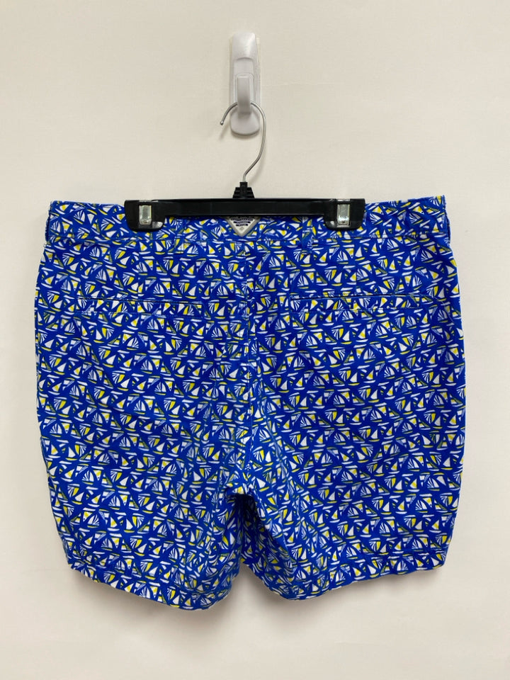 Columbia Size 8 Blue White/Yellow Boats Ladies Shorts