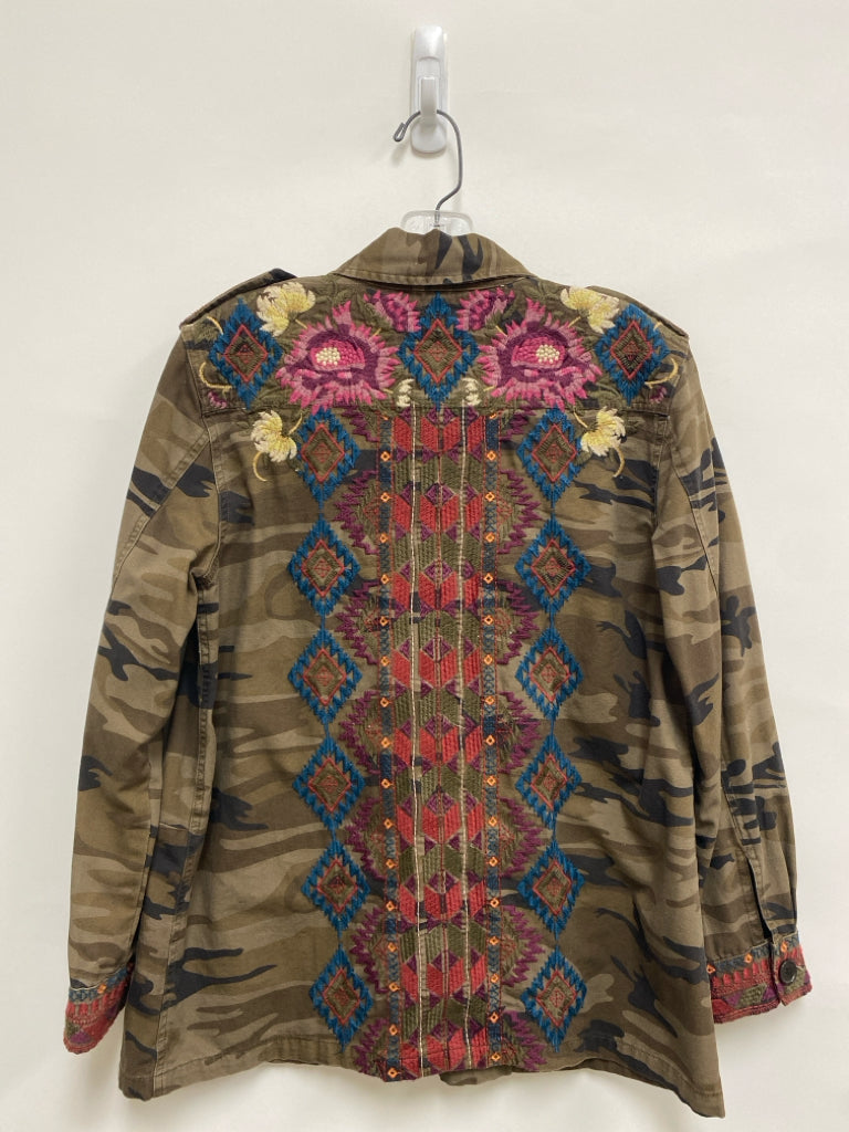 JOHNNY WAS Size S Green/Black Multi Color Embroidered Ladies Jacket