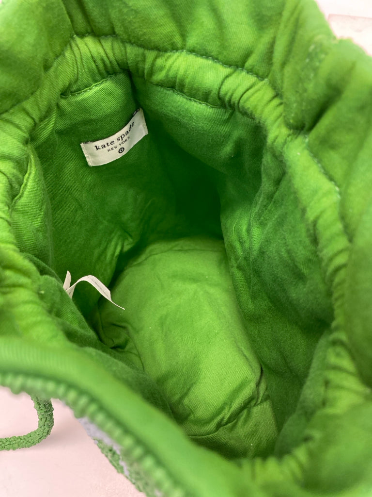 NWT Kate Spade Kelly Green Pale Blue Beaded Flowers Handbag