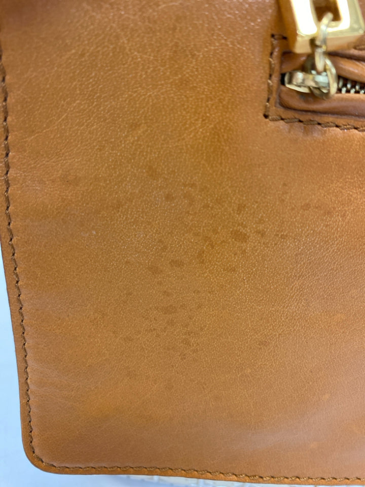 Tory Burch Brown Tan/Cream Beaded Handbag