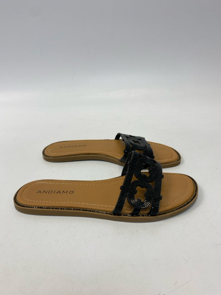 Size 7.5 Black Beaded Sandals