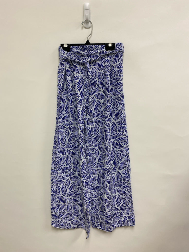 MIDNIGHT SKY Size S White Navy Twig Pull-on Ladies Pants