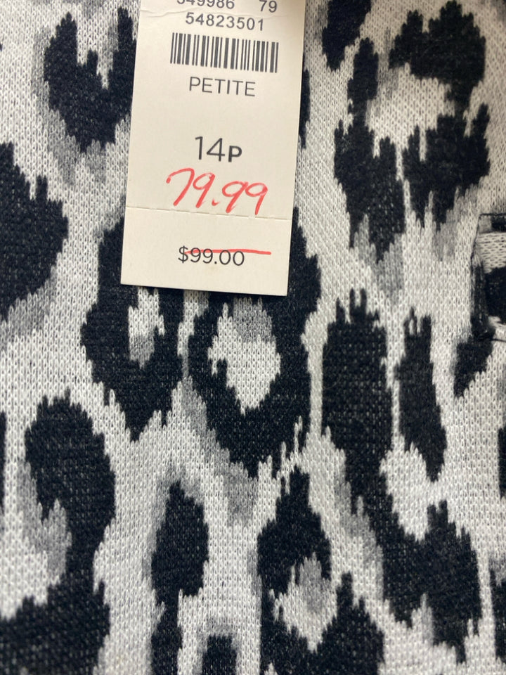 NWT Talbots Size 14P Gray Black Animal Print Petite Skirt