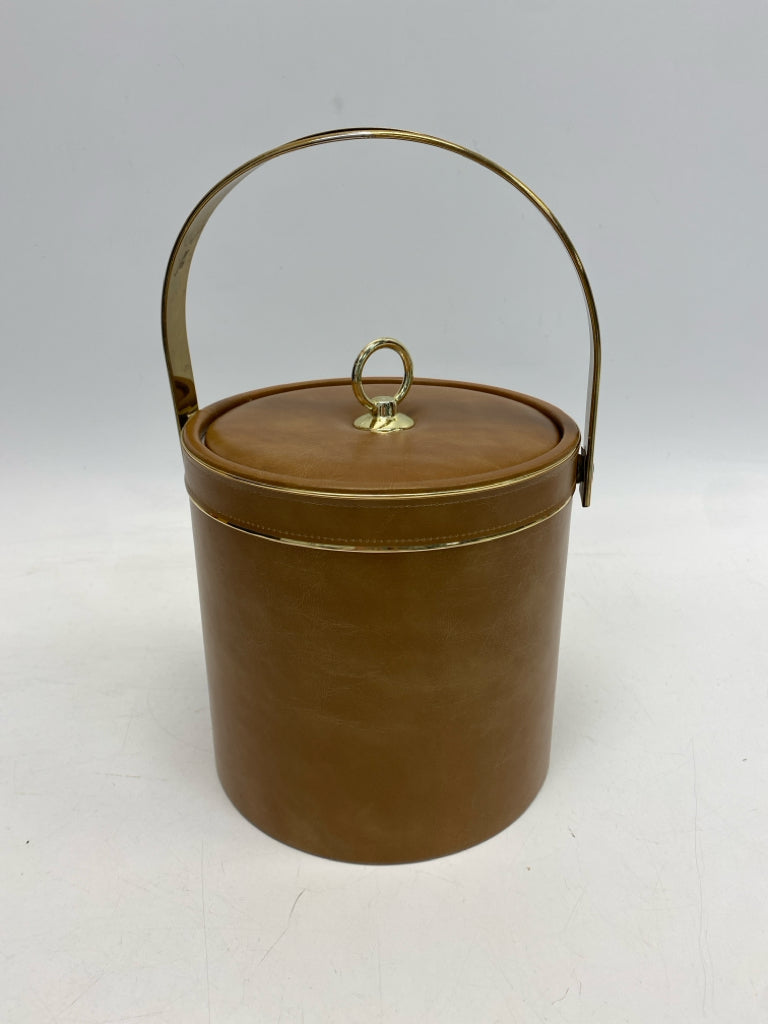 Brown Gold Ice Bucket