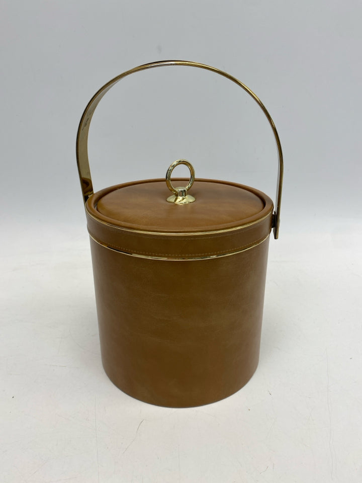 Brown Gold Ice Bucket