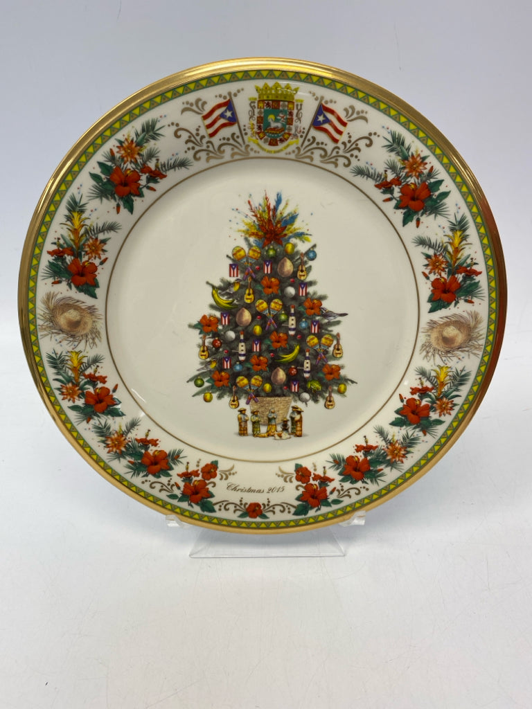 Lenox Cream Green/Multi Christmas Decorative Plate